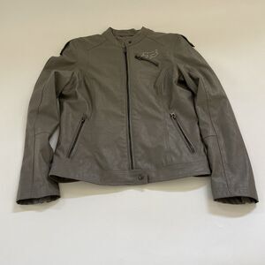 Fox‎ Racing Riders Faux Leather Jacket Womens Biker Size Large Embroidered